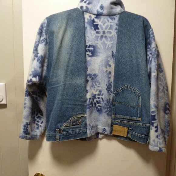 One of a kind coat !!!! denim that seems to make it never go out of style! - Picture 4 of 9